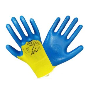 دستکش نیتریل استاد کار زرد و آبی