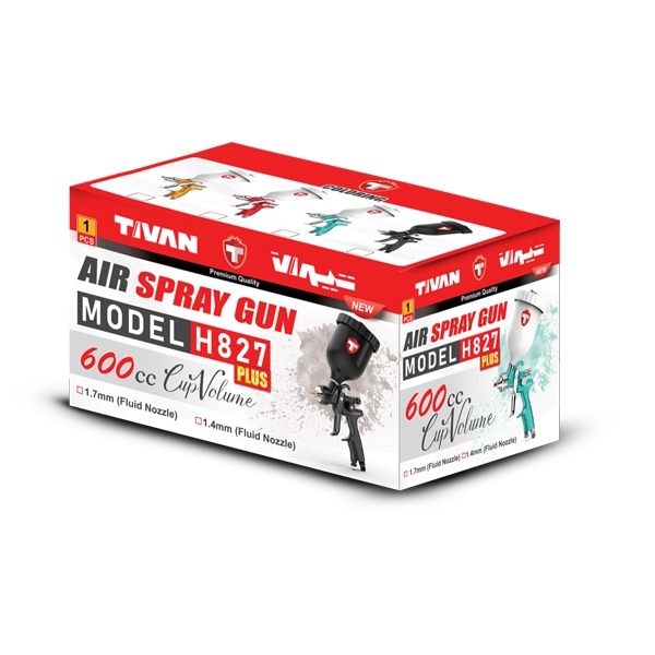 پیستوله رنگ کاسه بالا سه تنظیمه تیوان مدل 827 - Image 2