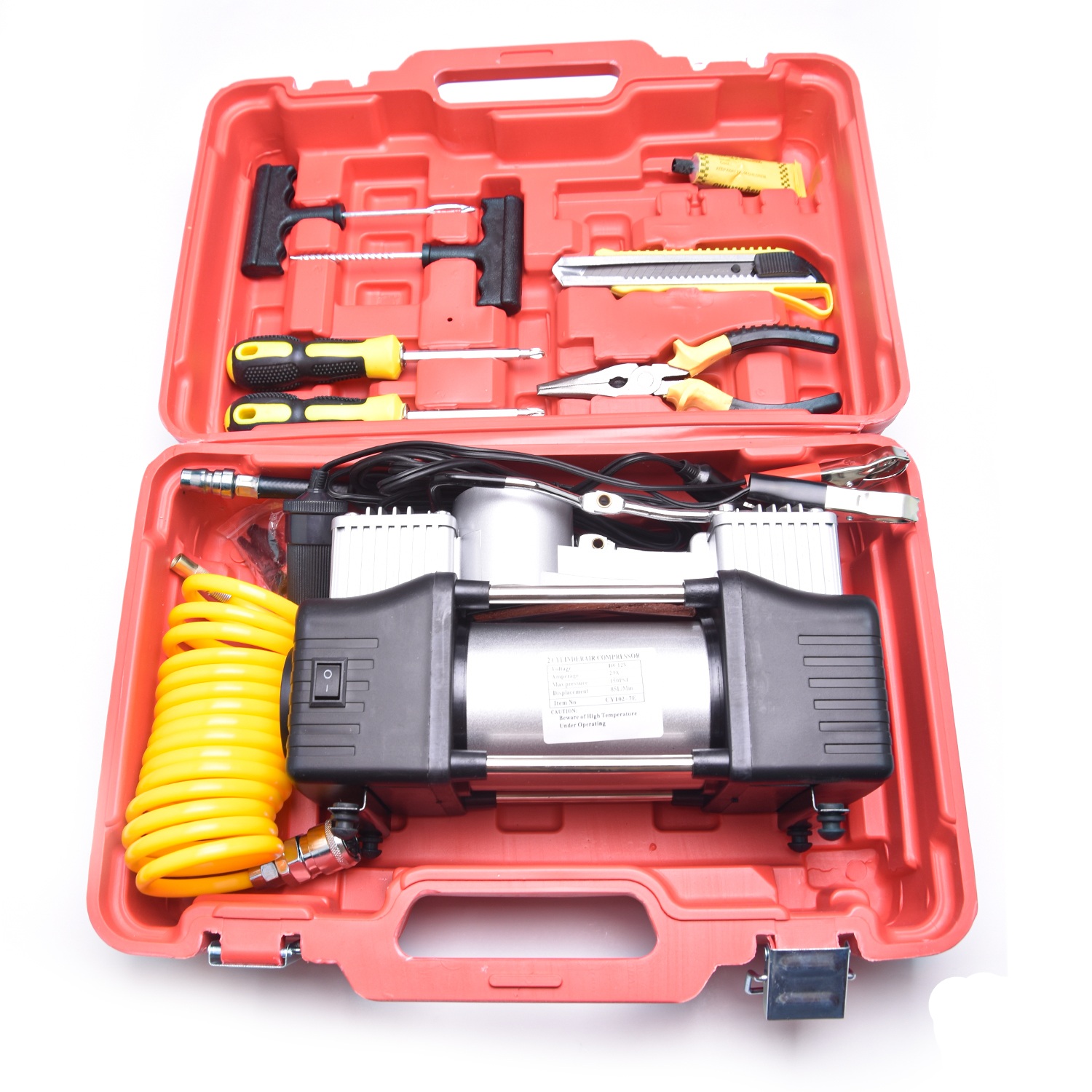 کمپرسور باد فندکی 2 سیلندر توربو با لوازم کامل - Image 6