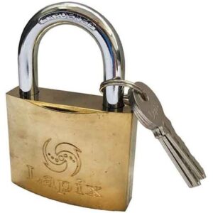 قفل آویز 63 طلایی مغزی تمام برنج لاپیکس LAPIX