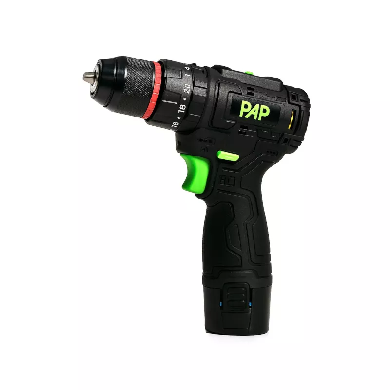 دریل شارژی چکشی براشلس 12 ولت پی ای پی مدل BID-1215